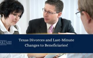 Lawyer consulting with clients about divorce in an office setting.